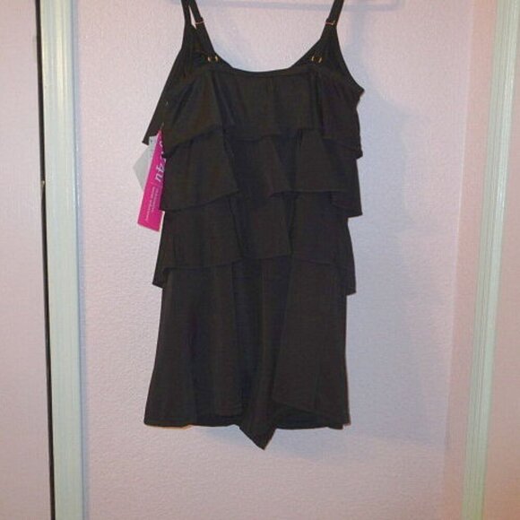 Fit 4 U Tiered Swimsuit Romper Size 18W One Piece Wide Leg Hip Minimizer Slimmin - Picture 8 of 12